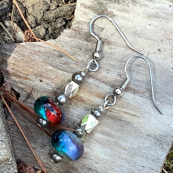 Glass Beaded Earrings. - Picture 1 of 2